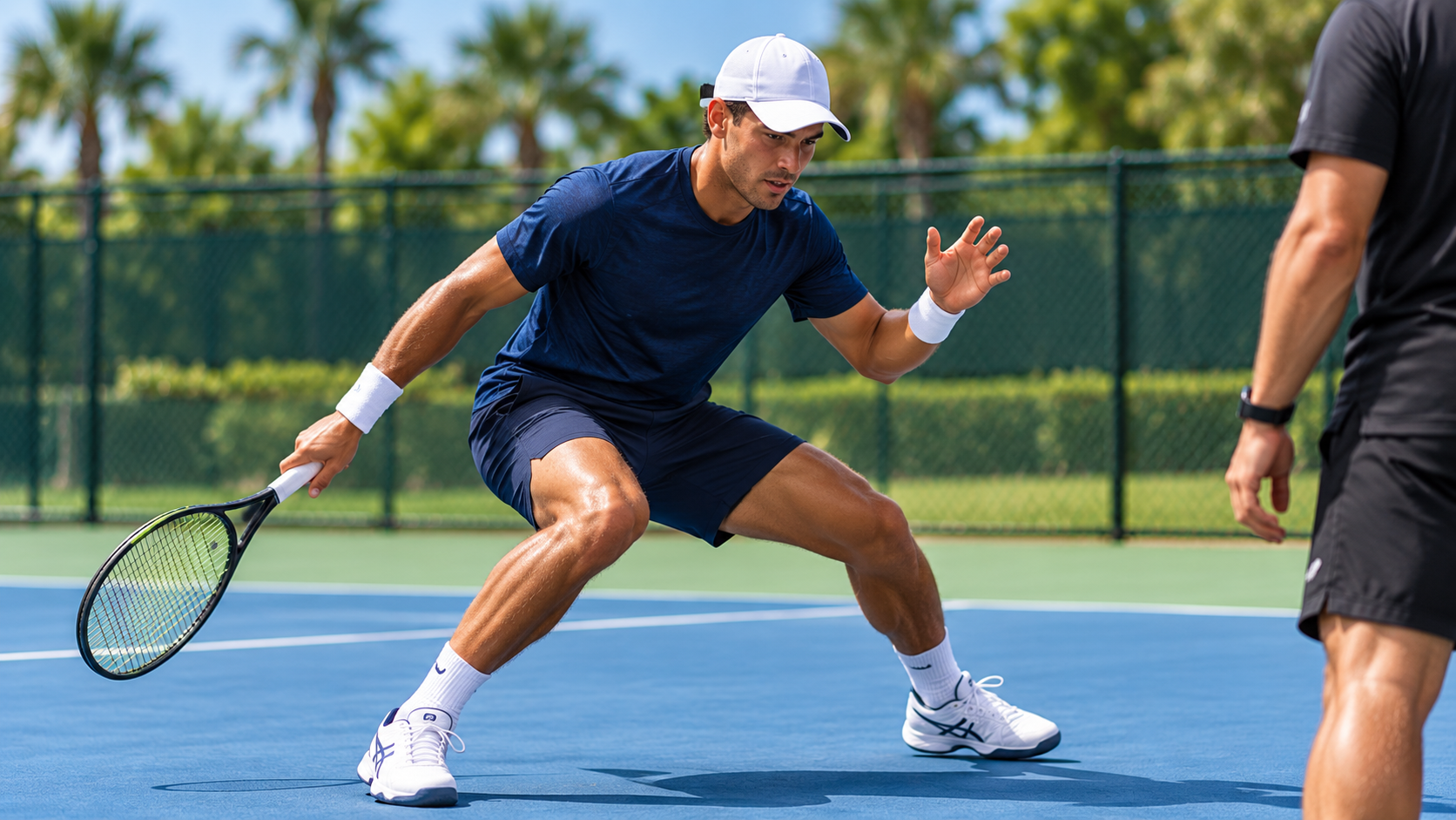 Sports reconditioning on a tennis court